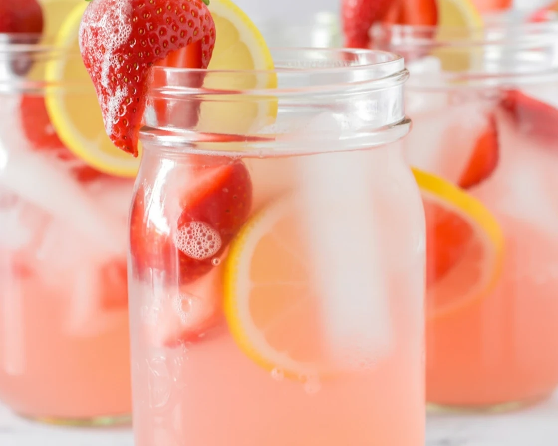 Colorful Moscato Punch with fresh fruits and bubbly soda in a pitcher.