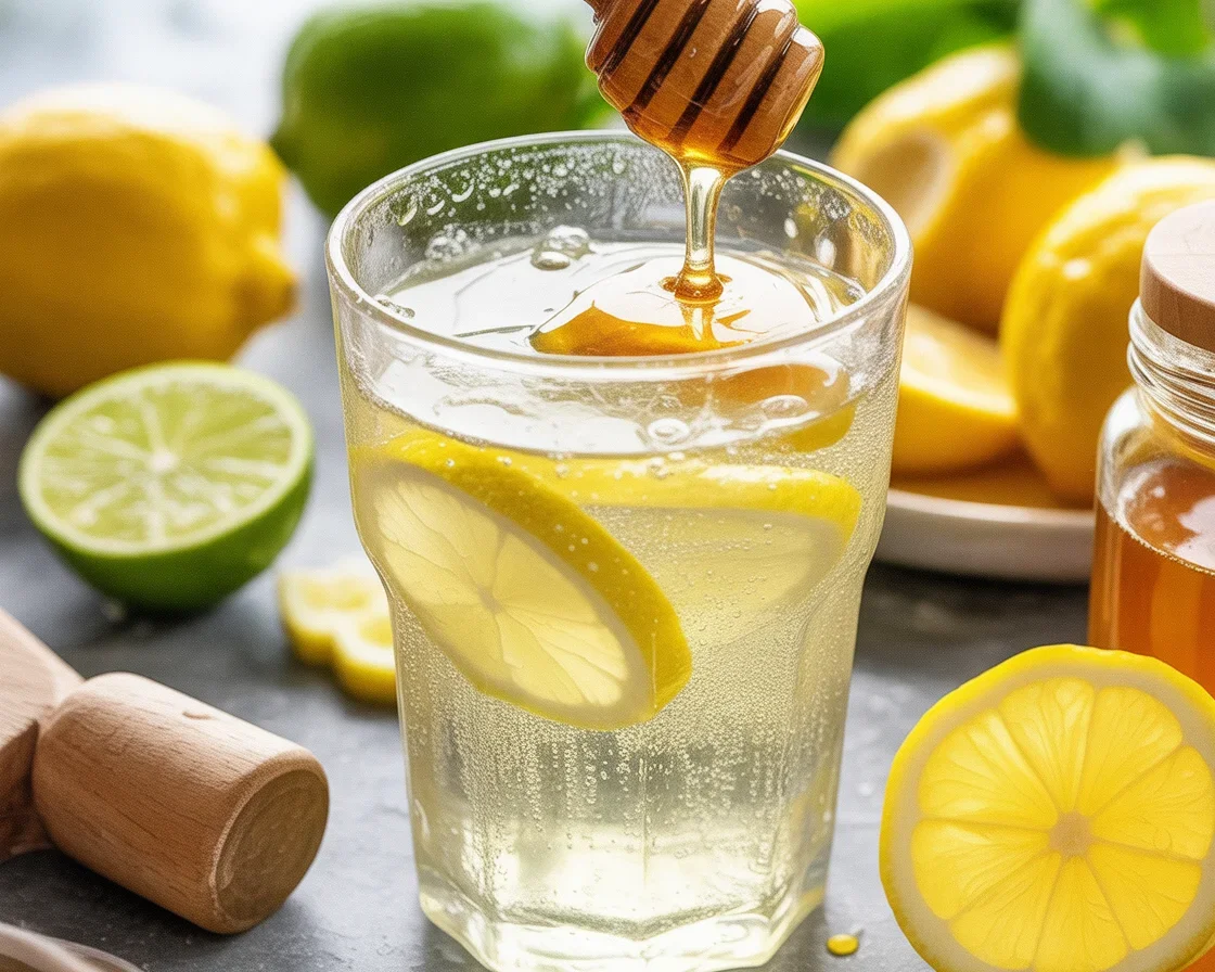 Natural Mounjaro recipe for weight loss with four ingredients: water, lemon, honey, and ginger.