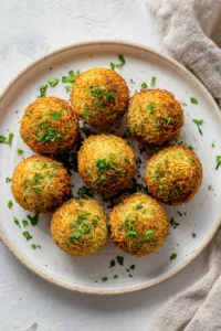 Crispy kataifi spanakopita balls filled with spinach and feta cheese